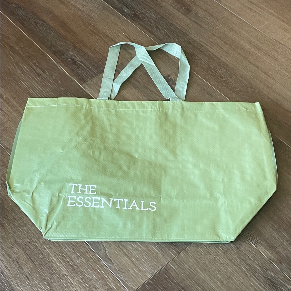 Large Green Tote Bag with 'The Essentials' Print